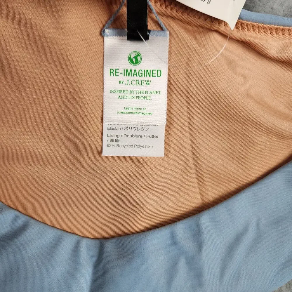 🌼NWT J.Crew Swim Bottom Size Large Blue BC125 Curved Waist Cheeky Bikini